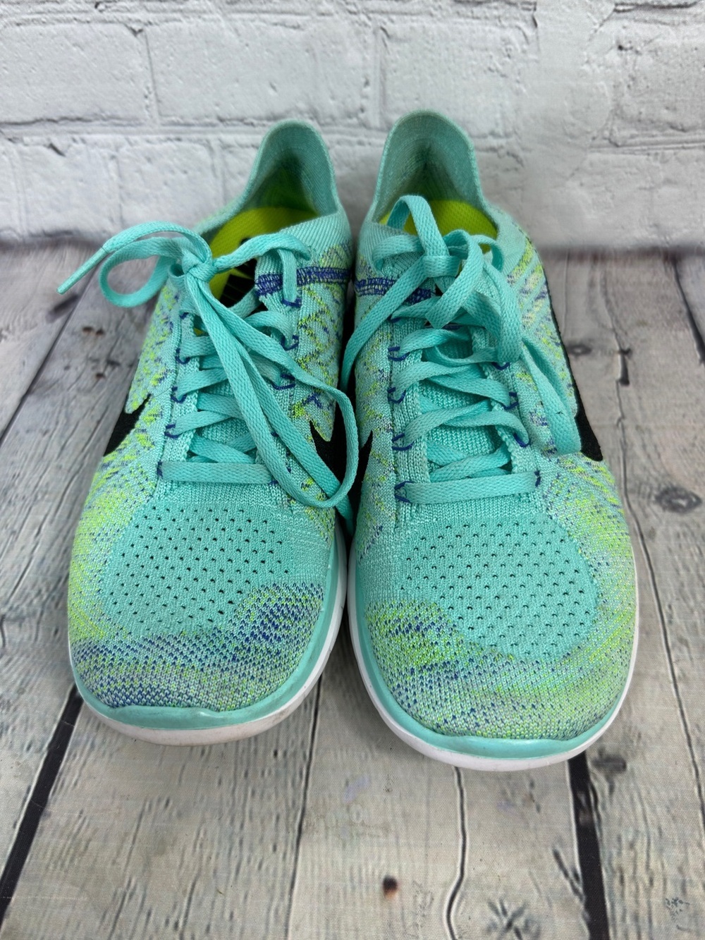 Nike Women's Free 4.0 Flyknit turquoise size 8 - Picture 2 of 7